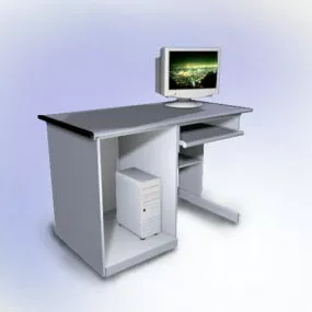Ikea White Computer Desk 3d model