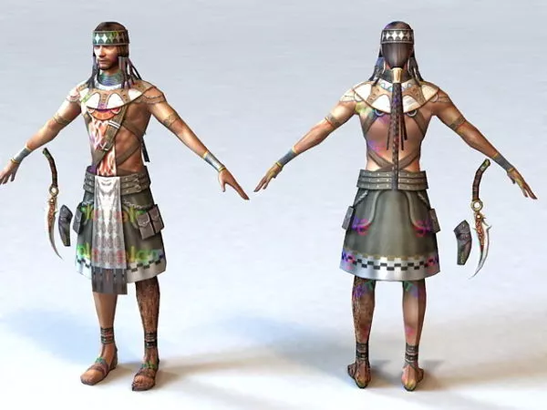Indian Warrior Character 3d model Indian Warrior Character 3d model