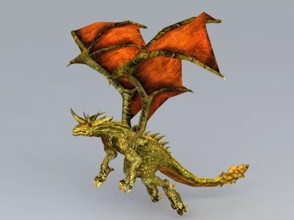 Medieval European Dragon Statue 3d model