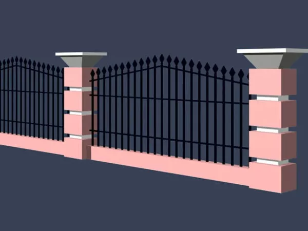 Brick Wall Fence 3d model