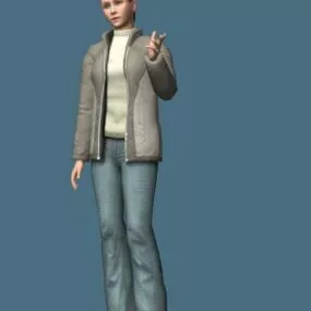 Jacket Woman Rigged 3d model