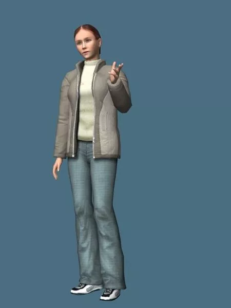 Women Jean Jacket 3d model