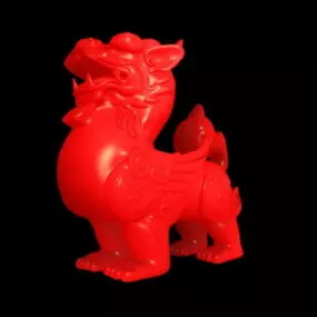 Jade Unicorn Statue 3d model