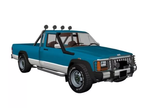 Red Pickup Lowpoly Car 3d model