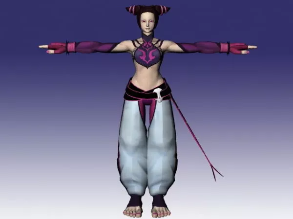 Juri In Street Fighter Character 3d model Juri In Street Fighter Character 3d model