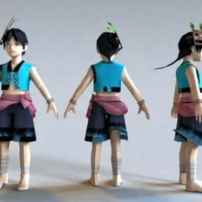 Kawaii Anime Boy Character 3d model
