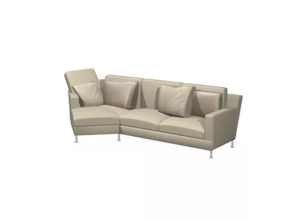 Khaki Cloth Three Cushion Couch 3d model Khaki Cloth Three Cushion Couch 3d model