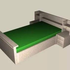 Kids Room Wall Storage Bed 3d model