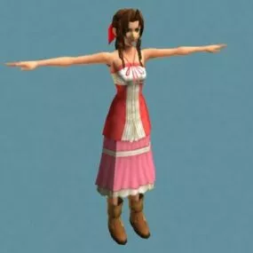 Kingdom Hearts Aerith Character 3d model