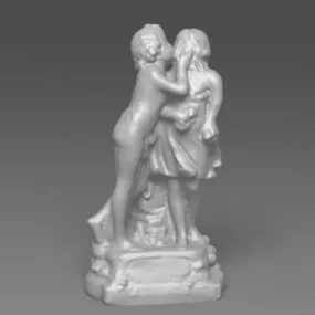 Kissing Lovers Statue 3d model