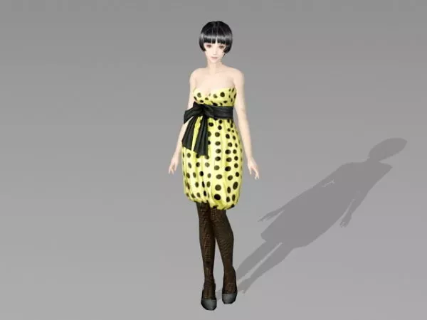 Anime Kawaii Girl 3d model