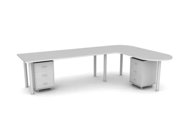 L-shape Office Workstation Furniture 3d model L-shape Office Workstation Furniture 3d model