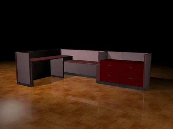 Module Office Cubicle Units 3d model