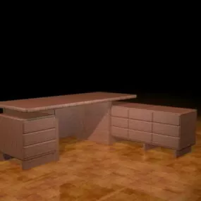 L Shaped Executive Desk 3d model
