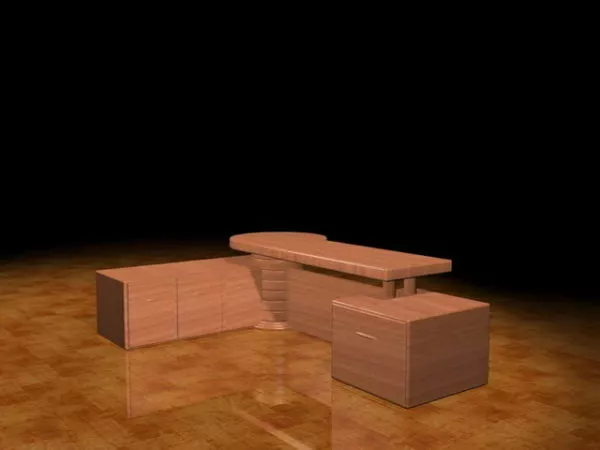 L-shaped Office Boss Desk 3d model L-shaped Office Boss Desk 3d model