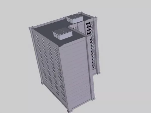 L-shaped Office Building 3d model L-shaped Office Building 3d model