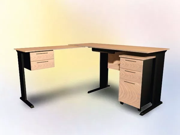 L Shaped Office Desk 3d model L Shaped Office Desk 3d model