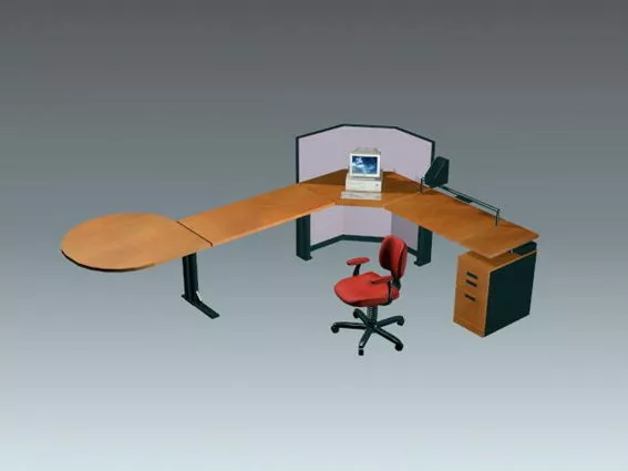L Shaped Office Desk Workstation 3d model L Shaped Office Desk Workstation 3d model