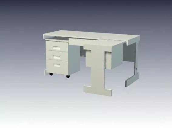 L Shaped Office White Table 3d model L Shaped Office White Table 3d model