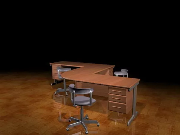 L Shaped Office Workbench 3d model L Shaped Office Workbench 3d model
