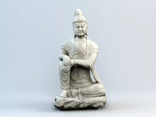 Gold Indian Buddha Statue 3d model