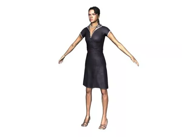 Lady Standing T-pose Character 3d model Lady Standing T-pose Character 3d model