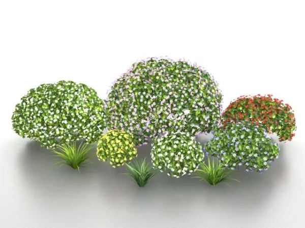 Landscape Shrubs And Bushes 3d model Landscape Shrubs And Bushes 3d model
