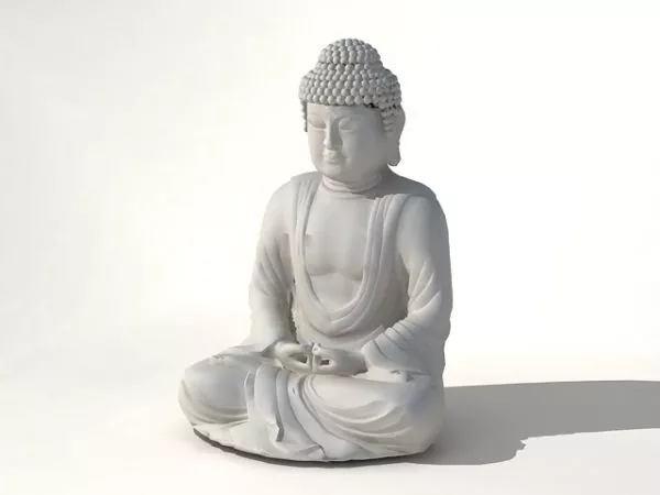 Gold Indian Buddha Statue 3d model