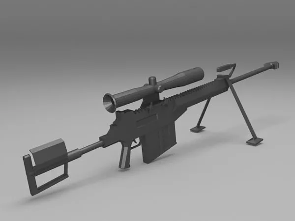 Futuristic Sniper Rifle Big Scope 3d model