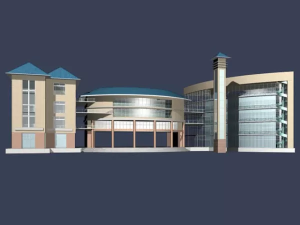 Large Public Building 3d model Large Public Building 3d model