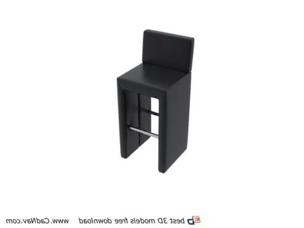 Furniture Leather High Back Bar Chair 3d model Furniture Leather High Back Bar Chair 3d model