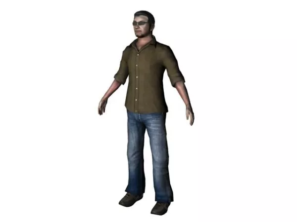 Character Leisure Man Standing T-pose 3d model Character Leisure Man Standing T-pose 3d model