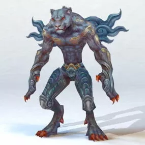 Leopard Humanoid Warrior 3d model