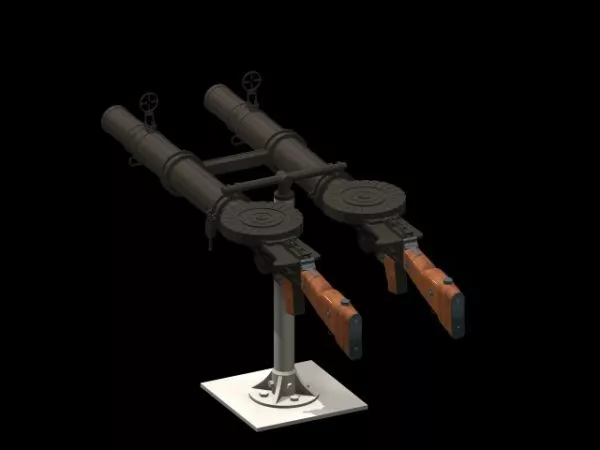Lewis Light Machine Gun 3d model Lewis Light Machine Gun 3d model