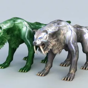 Lightning Leopards 3d model