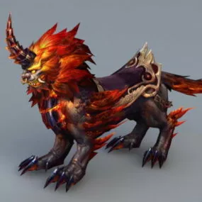 Lion Unicorn Creature 3d model