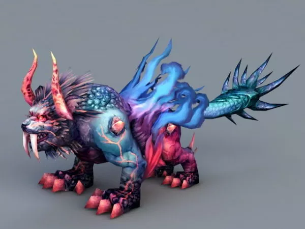 Lion With Horns 3d model Lion With Horns 3d model