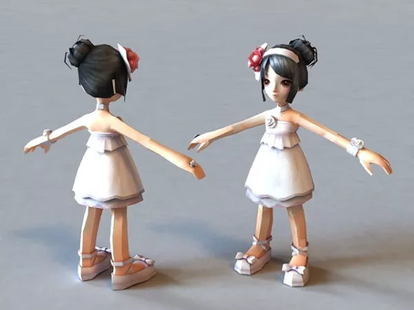 Little Anime Girl 3d model Little Anime Girl 3d model