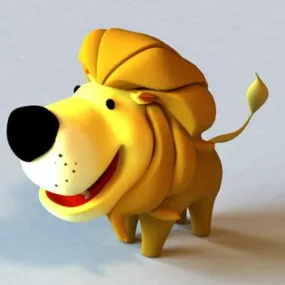 Little Cartoon Lion Rigged 3d model