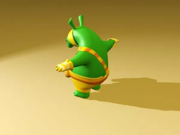 Flying Bunny Character On Moon 3d model