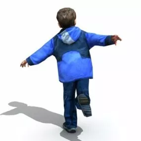 Little Boy Running 3d model