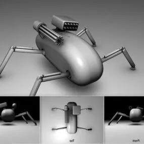 Little Fighting Robots Character 3d model