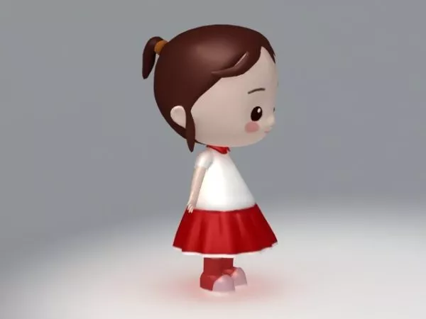 Character Little Girl Cartoon 3d model Character Little Girl Cartoon 3d model