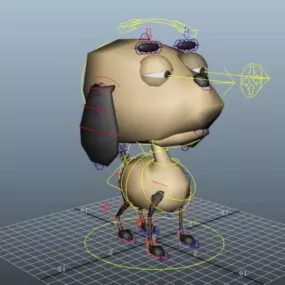Low Poly Dog Rig 3d model