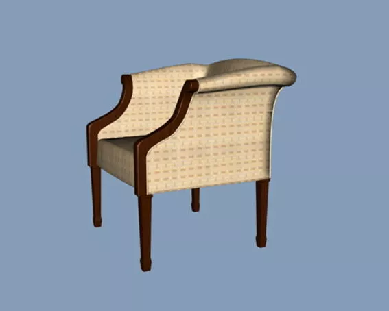 Low Back Arm Chair 3d model Low Back Arm Chair 3d model