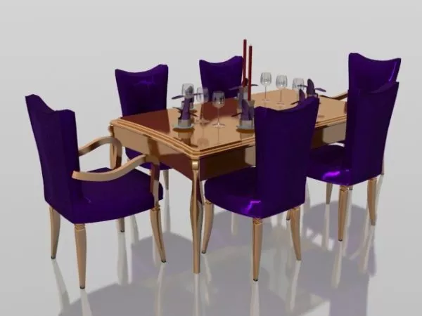 Luxurious Dining Set Furniture 3d model Luxurious Dining Set Furniture 3d model
