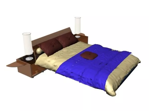 Nightstand Ash Wood With Drawer 3d model