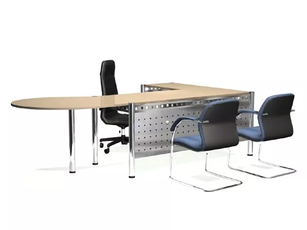 Luxury Office Desk With Chairs 3d model Luxury Office Desk With Chairs 3d model