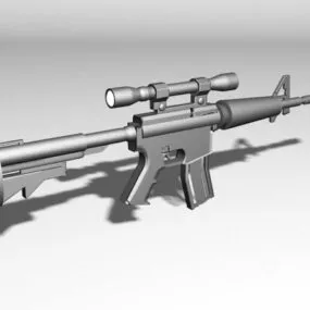 M4 Carbine With Scope 3d model