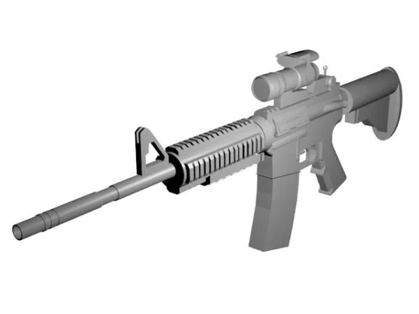 Rifle Gun With Scope 3d model